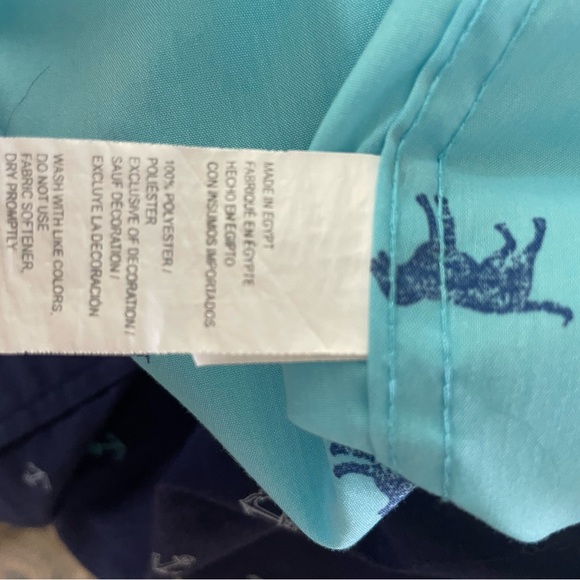 Izod Men's Teal Dog Print Casual Button Down Short Sleeved Shirt, XL - Picture 5 of 6